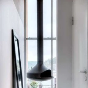 Hanging Suspended Wood Burning Fireplace