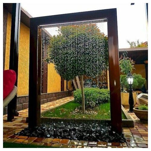 Elegancka fontanna zewnętrzna ze stali Corten z efektem kaskadowej wody